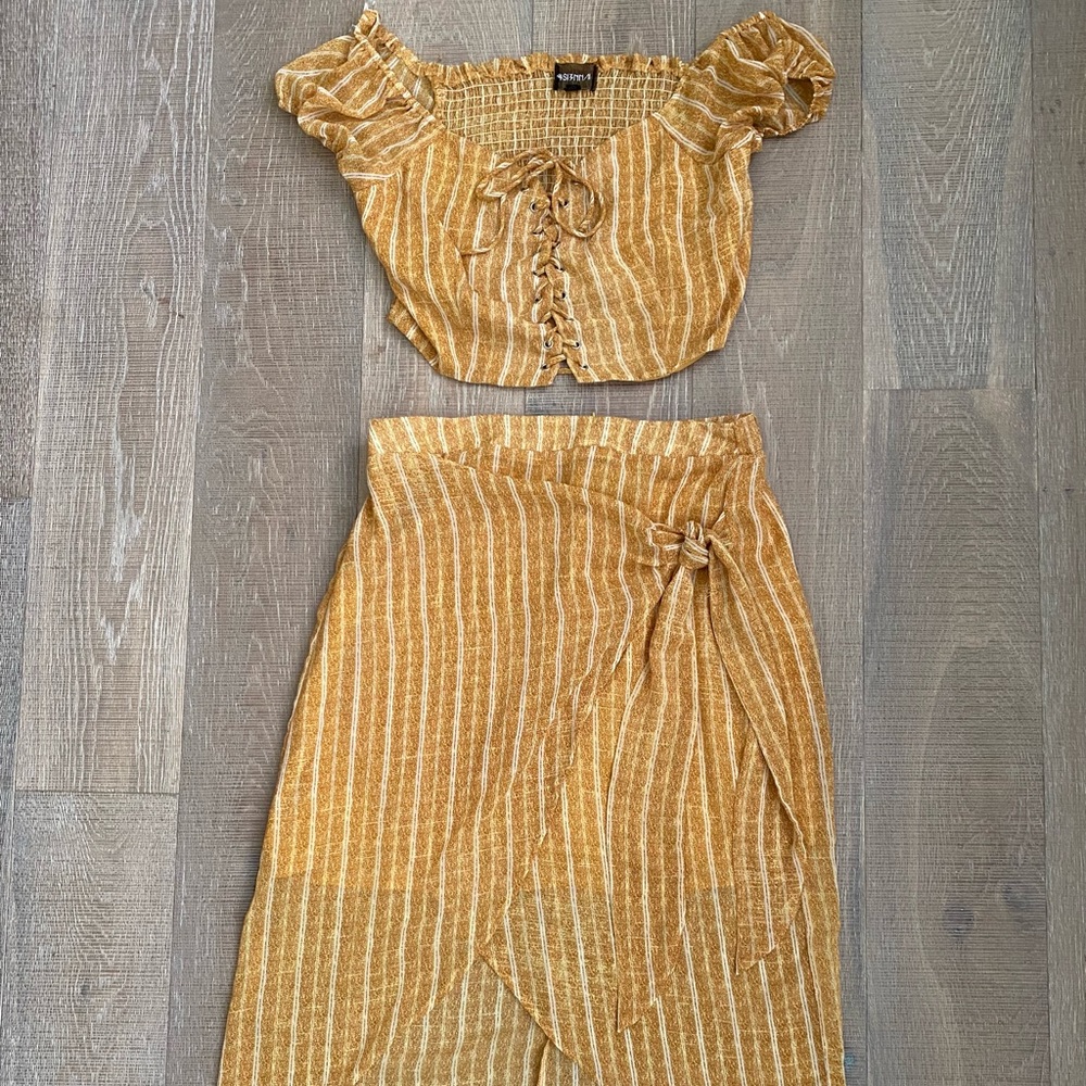 Urban Outfitters 4Si3NNA Crop Top & Matching Wrap Skirt